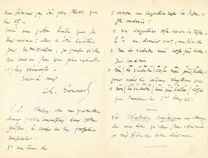 GOUNOD Charles (1818-1893) 4 L.A.S. « Ch. Gounod », Spa, Londres [et Paris] 1872-1876...