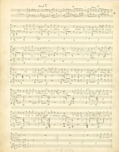 GOUNOD Charles (1818-1893) MUSICAL MANUSCRIPT autograph "Charles Gounod", "When in...