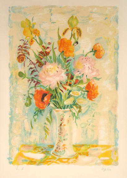 Le Pho (1907-2001) 
Bouquet de fleurs

Lithographie, inscrit EA en bas à gauche et...