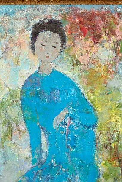 Vũ Cao Đàm (1908-2000) 
*Méditation, 1966

Huile sur toile, signée et datée en bas...