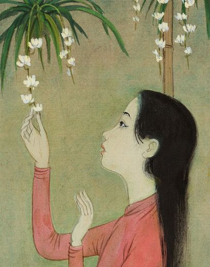 MAI trung THU (1906-1980) 
Les quatre saisons : le printemps, 1966

Encre et couleurs...