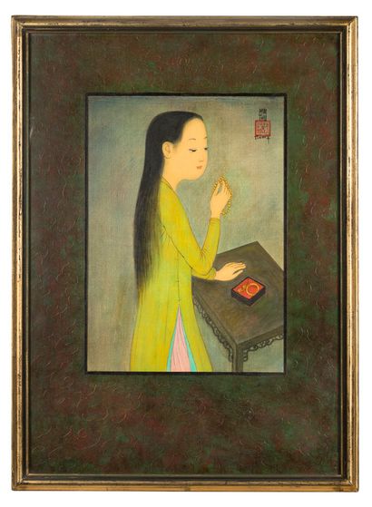 MAI trung THU (1906-1980) 
Bijoux, 1964

Encre et couleurs sur soie, signée et datée...