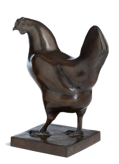 Vũ Cao Đàm (1908-2000) 
Poule

Bronze with brown-green patina, signed and numbered...