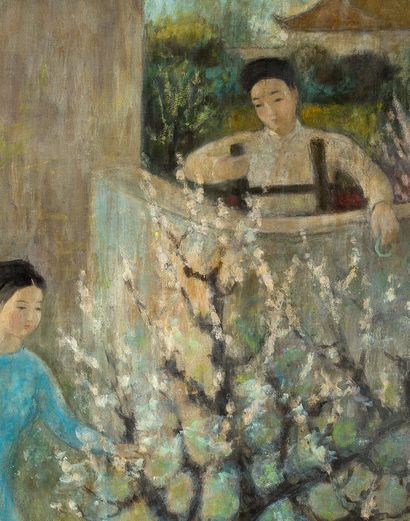 Vũ Cao Đàm (1908-2000) 
*L’anneau de jade, circa 1950

Gouache et encre sur soie,...