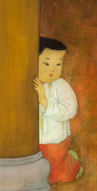 MAI trung THU (1906-1980) 
L’ école, 1953

Ink and color on silk, signed and dated...