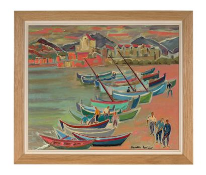 JACQUES MARTIN-FERRIÈRES (1890/1972) 
科利乌尔海滩上的船只

板上油彩

右下方有签名

布面油画，右下角有签名

37,5...