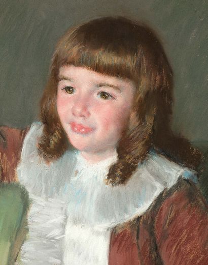 Mary CASSATT (1844 - 1926) 
皮埃尔的画像，约1906年



铺在画布上的纸上粉笔画，左下角有签名

铺在画布上的纸上粉笔画，左下角有签名

58...