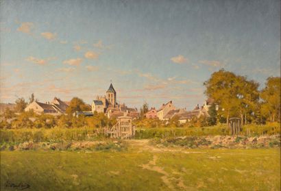 LÉON JOUBERT (1851 - 1928) 
天气晴朗时的韦特伊景观

布面油画

左下方有签名

布面油画，左下角有签名

50 x 73 cm -...