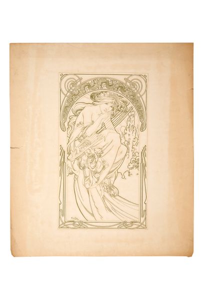ALPHONSE MUCHA (1860/1939) 
Théâtre : Sarah Bernhardt dans ‘Phèdre' au Théâtre de...