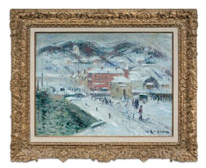 Gustave LOISEAU (1865 - 1935) 
Neige à Fécamp

Oil on canvas, signed lower right

46...
