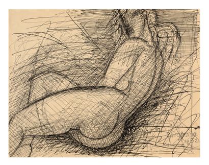 Marcel GROMAIRE (1892 - 1971) 
躺着的女性裸体，1952年

纸上印度墨水

右下方有签名和日期 "1952"。

纸上印度墨水，右下方有签名和日期...