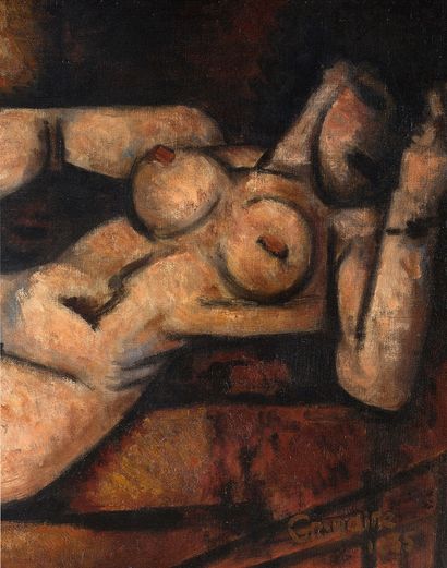 Marcel GROMAIRE (1892 - 1971) 
Nu couché aux bas gris, 1935

Huile sur toile

Signée...