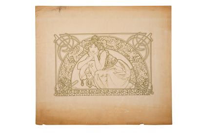 ALPHONSE MUCHA (1860/1939) 
戏剧：莎拉-伯恩哈特在文艺复兴剧院演出的《菲德尔》，《涅努法尔》，《陶瓷花》，《年轻的女人》，两位演员。



信前5张剧院海报的重聚，最后一张顶部有一个弧形的海报背面有塑料薄膜覆盖着

单色调印刷品

发黄，有褶皱、撕裂、一些断裂和缺失的边缘...