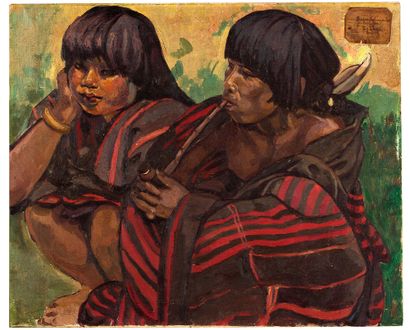Alix AYMÉ (1894-1989) 
阿里克斯·艾梅 (1894 - 1989)《Kha少女》

油画

54.4 x 66 cm - 21 3/8 x...