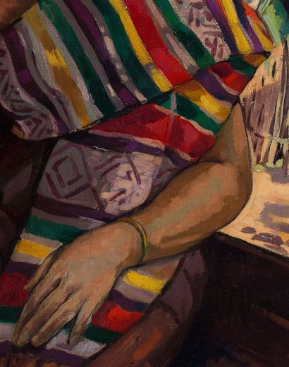 Alix AYMÉ (1894-1989) 
Laotienne devant sa paillote, 1930

Oil on canvas

78 x 54...