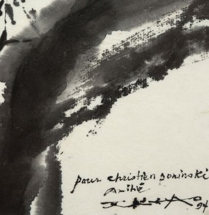 ZAO WOU-K I (1920 -2013) 
Sans titre, 1994 Encre de Chine sur papier, signée, datée...