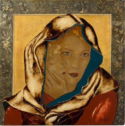 Alix AYMÉ (1894-1989) 
《母子图》

漆画

39.7 x 40 cm - 15 5/8 x 15 3/4 in.



证据 

艺术家送给他的姐夫马塞尔-艾梅的作品

私人收藏，法国（由前者转交）。



Alix...