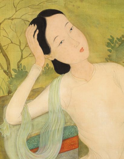 MAI trung THU (1906-1980) 
梅忠恕

《户外的闲适时光》

绢本水彩水墨

73 x 53.8 cm - 28 3/4 x 21 1/8...