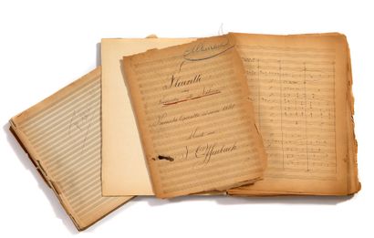 OFFENBACH Jacques (1819 - 1880) MANUSCRIT MUSICAL autographe signé «J. Offenbach»,...