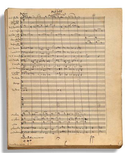MILHAUD Darius (1892 - 1974) MANUSCRIT MUSICAL autograph "Milhaud", Médée, opera...