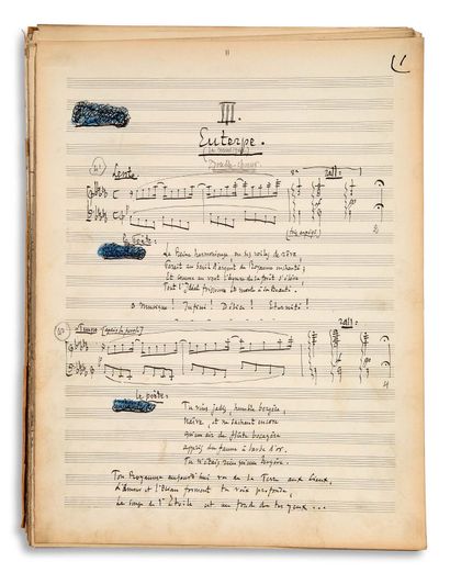 THOMAS Ambroise (1811 - 1896) 额外的朗诵和音乐的AUTOGRAPHIC MANUSCRIPTS for Mignon (1866);...