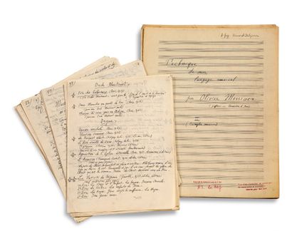 MESSIAEN Olivier (1908 - 1992) autograph MANUSCRIT with autograph musical examples,...