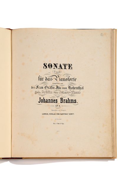 BRAHMS Johannes (1833 - 1897) Sonate (Fmoll) für das Pianoforte... Op.5 ; Variationen...