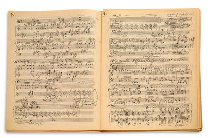 MESSIAEN Olivier (1908 - 1992) 音乐手稿 "Olivier Messiaen "的亲笔签名，《Catalogue d'oiseaux...