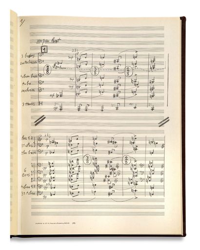MESSIAEN Olivier (1908 - 1992) 音乐手稿亲笔签名的 "奥利维尔-梅西安"，Et exspecto resurrectionem mortuorum...