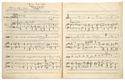 DUTILLEUX Henri (1916 - 2013) MANUSCRIT MUSICAL autographe signé «Henri Dutilleux»,...