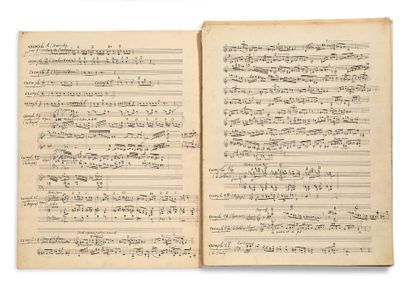 MESSIAEN Olivier (1908 - 1992) autograph MANUSCRIT with autograph musical examples,...