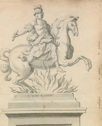 null PORTRAIT ÉQUESTRE DE LOUIS XIV en albâtre sculpté en ronde-bosse. Il est revêtu...