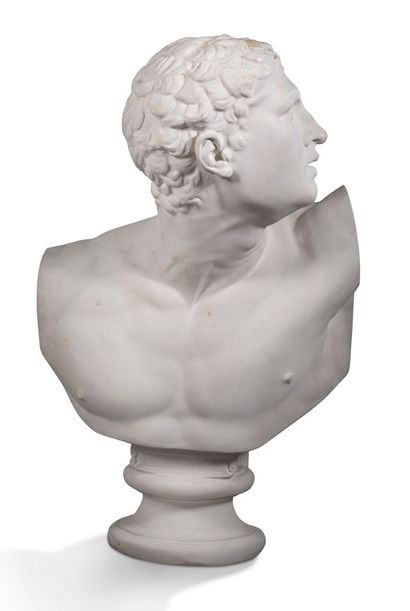 null [PLÂTRE]
Buste du gladiateur Borghese d'après le groupe antique conservé au...