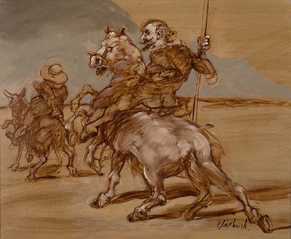 Claude WEISBUCH (1927-2014) 
Don Quichotte et Sancho Panza

Huile sur toile Signée...