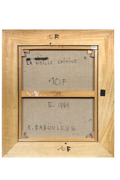Eugène BABOULENE (1905-1994) 
旧厨房，1989年

布面油画 右下方有签名

有标题，日期为 "5-1989"，背面有第二次签名（划痕）

55...