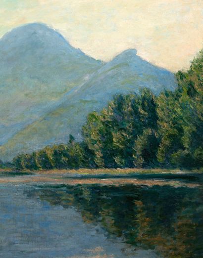 Blanche HOSCHEDE-MONET (1865-1947) 
Le lac du Bourget

Oil on canvas, signed lower...