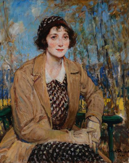 Jacques-Emile BLANCHE (1861-1942) Portrait de femme, 1930 Huile sur toile Signée...