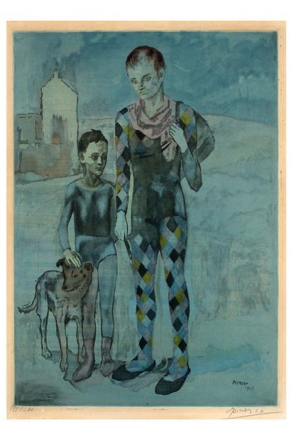 JACQUES VILLON (1875-1963) 
萨尔提姆班克斯

纸上彩色蚀刻和水印

拱门

左下角有编号200

右下方有毕加索的铅笔签名

60 x...