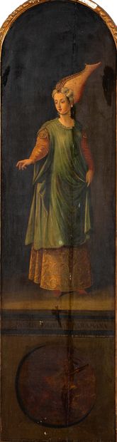 Ecole italienne du XVIIe siècle 
米赫里玛（1522 - 1548），苏莱曼大帝（1520-1566）的女儿。

一个亚美尼亚公主

板面油画（一对）

159...