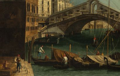 MICHELE MARIESCHI & ATELIER VENISE, 1710-1743 
Le pont du Rialto avec le palais des...