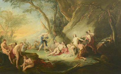 JEAN-BAPTISTE VANLOO AIX-EN-PROVENCE, 1684 - 1745 
Pan et Syrinx

Huile sur toile...