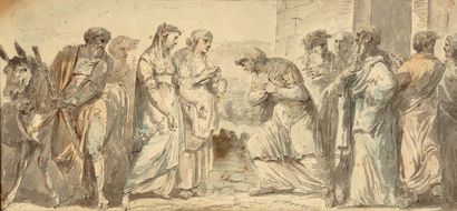 Jacques GAMELIN (Carcassonne, 1738 - 1803) The Visitation; Birth of the Virgin
Pen...
