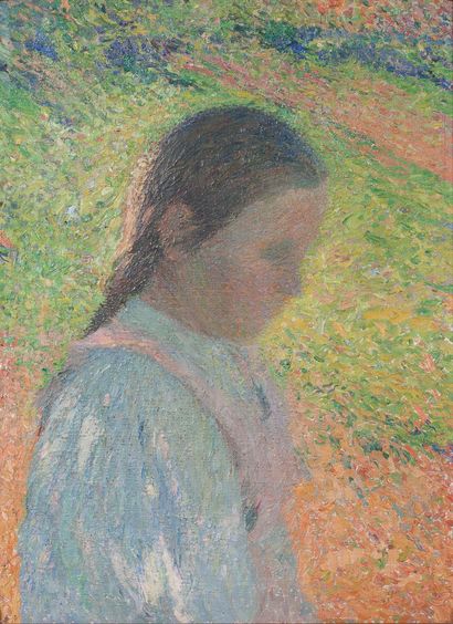 Henri MARTIN (1860 - 1943) Profil de jeune fille en contre-jour
Huile sur toile
Encadrement...