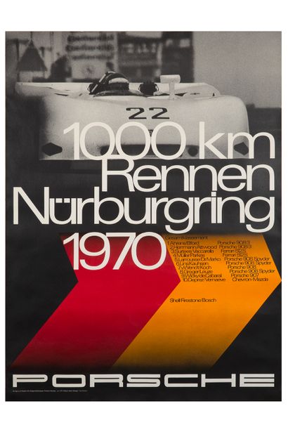 保时捷

纽博格林1,000公里

原始海报，1970年

打印机斯图加特祖芬豪森，Atelier...