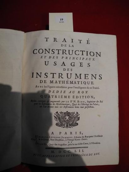 BION, N Traité de la construction et des principaux usages des instrumens de mathématique....