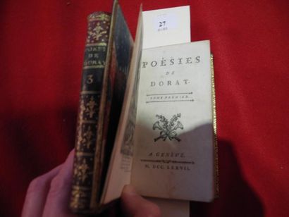 [CAZIN] DORAT Poésies de Dorat. Genève, [Cazin], 1777. 2 vols in-12. Plein maroquin...