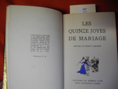 null Ensemble de huit volumes. Les Quinzes joyes du Mariage. Paris, Editions du Rameau,...