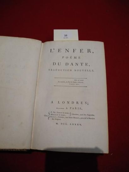 DANTE L'Enfer, poème du Dante, traduction nouvelle. Londres - Paris, P. Fr Didot...