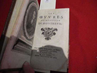 DE MONTREUIL Les Oeuvres de Monsieur de Montreuil. Paris, Louis Billaine, 1671. 435pp,...