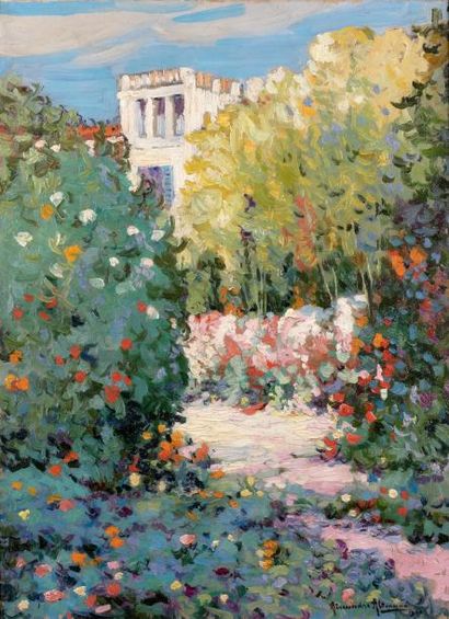 Alexandre ALTMANN (1885-1950) Jardin fleuri, 1916 Huile sur toile, signée et datée...